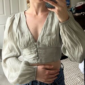 Chic Puff Sleeve Blouse in Cream